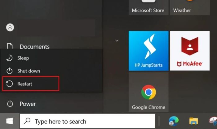 Khởi động lại máy tính khi loa laptop không có tiếng