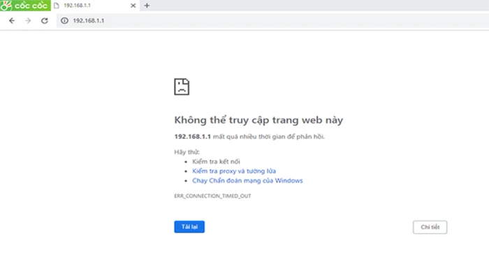 Lỗi không thể truy cập vào 192.168.1.1 là gì?