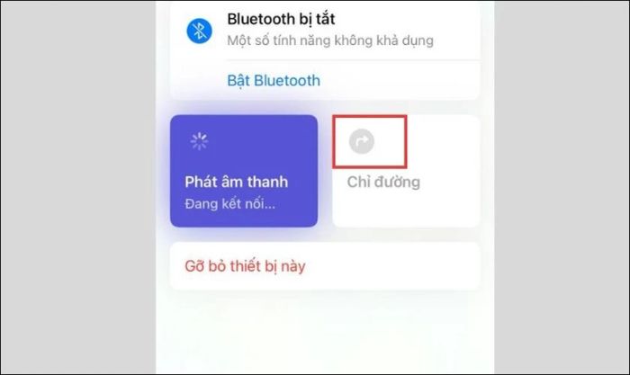 Nhấn vào mục Chỉ đường khi không tìm thấy tai nghe bị thất lạc