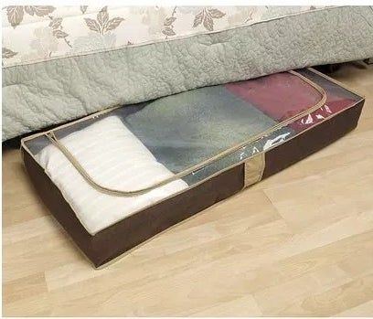 The under-bed storage chest filled with various items