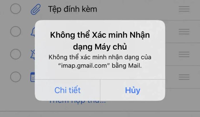 Lỗi không thể xác minh nhận dạng máy chủ