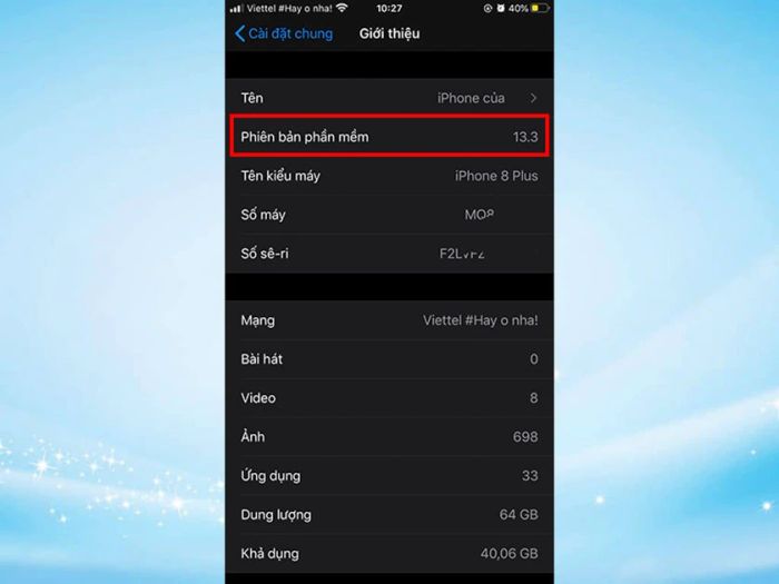 Cập nhật phiên bản iOS mới nhất của máy