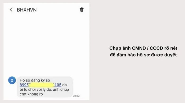 Lỗi thiếu ảnh CMND hoặc CCCD trong hồ sơ khi sử dụng ứng dụng VssID