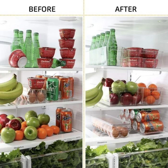 A before-and-after transformation using the bin set