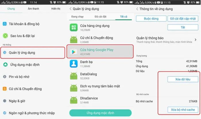 Xóa bộ nhớ cache