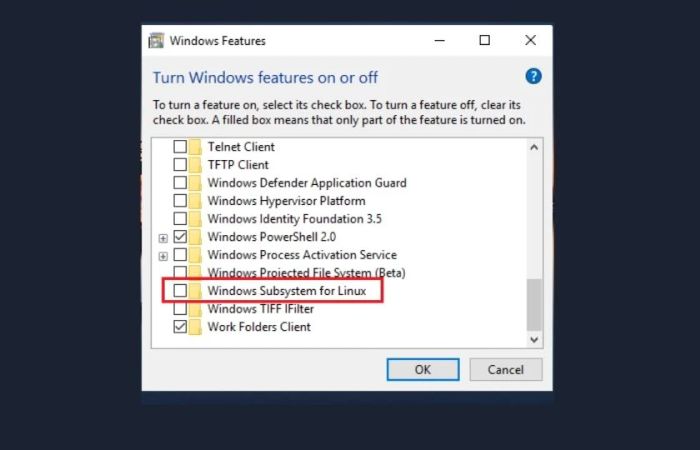 Vô hiệu hóa các tính năng hỗ trợ Linux
