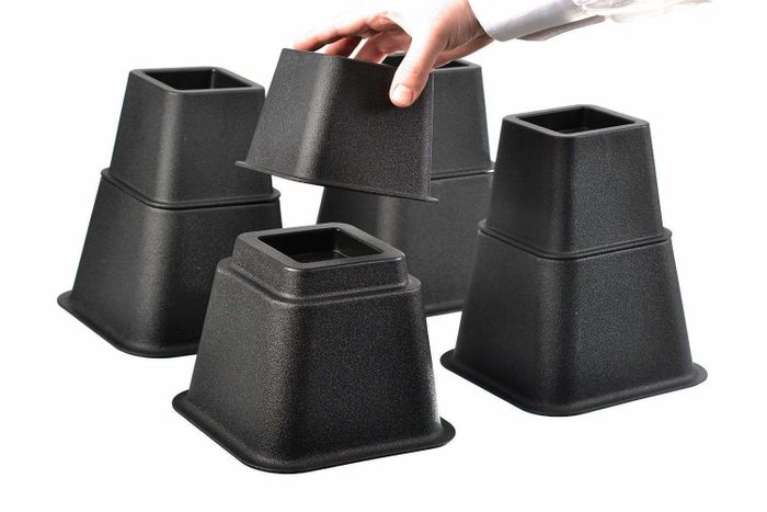 The bed risers displayed with both height options visible