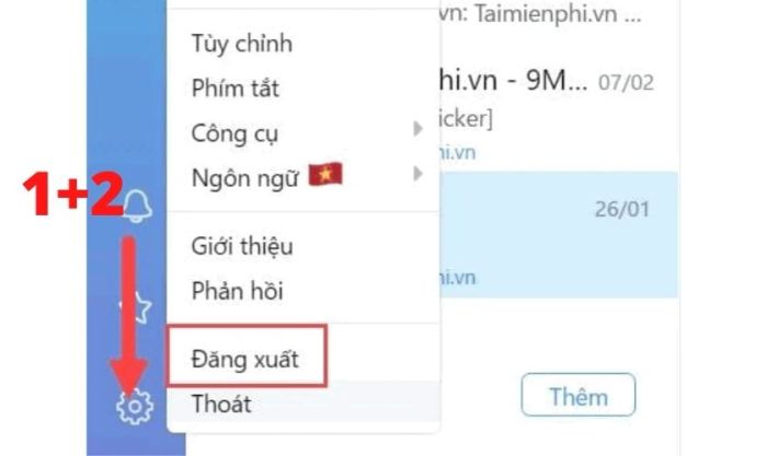 Chọn Đăng xuất