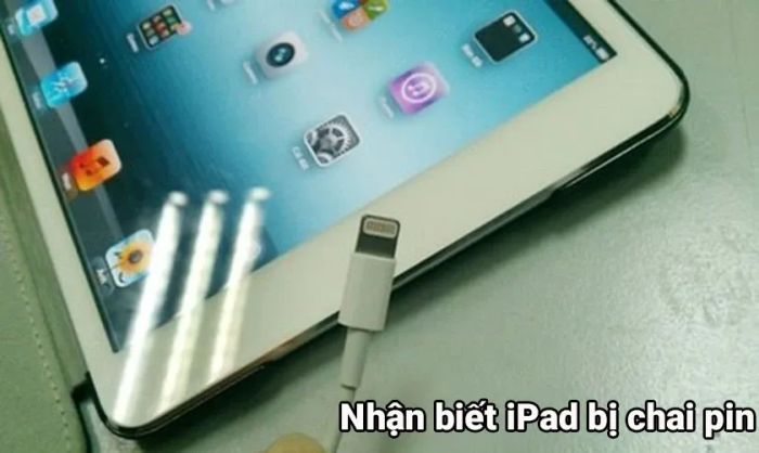 Dấu hiệu nhận biết iPad bị chai pin, hao pin và độ chai pin.