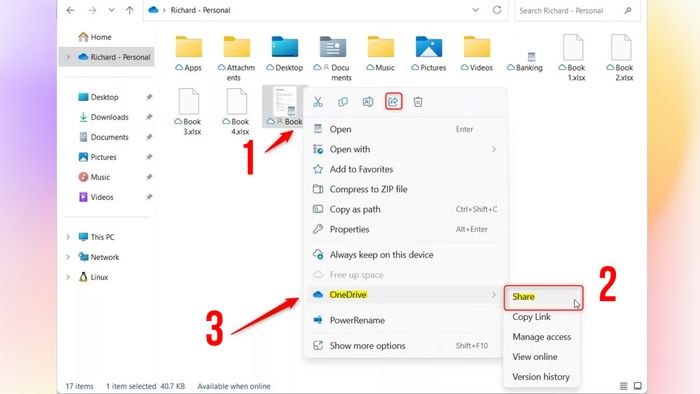 Cách chia sẻ tệp qua OneDrive