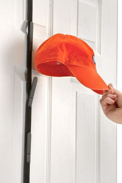 Close-up of the organizer with a hook designed for hanging a baseball cap