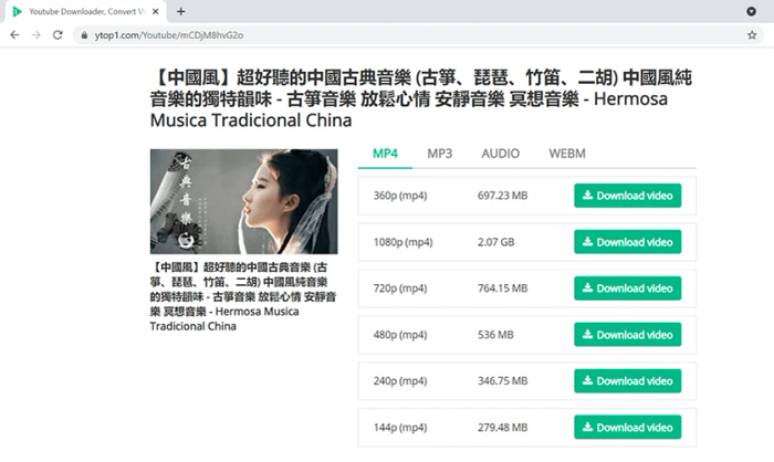 Sử dụng trang web trung gian để tải video