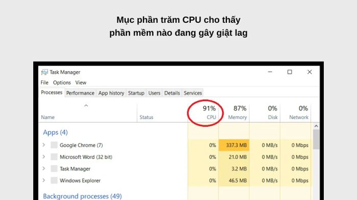 Tắt các ứng dụng đang chạy ngầm