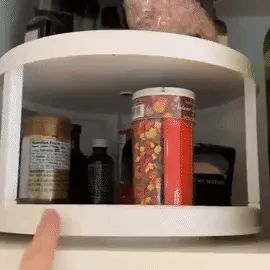 Gif of reviewer spinning the turntable filled with spices.