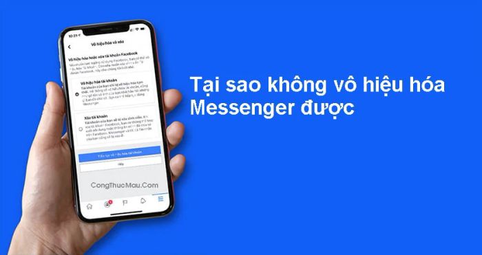 Messenger không hiển thị tùy chọn vô hiệu hóa vì bạn chưa kích hoạt trong phần Cài đặt Facebook
