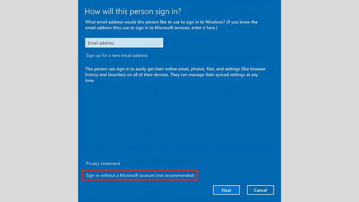 Tạo và chuyển đổi tài khoản Microsoft mới