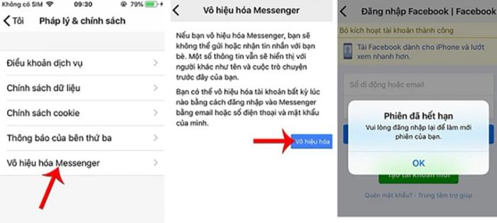 Messenger không có tùy chọn vô hiệu hóa