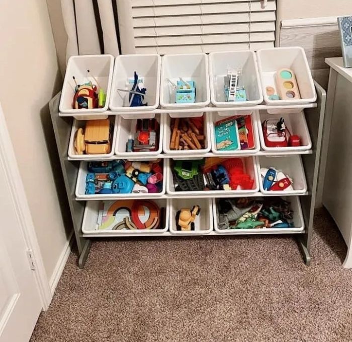 Reviewer image of the organizer featuring grey sides and white bins.