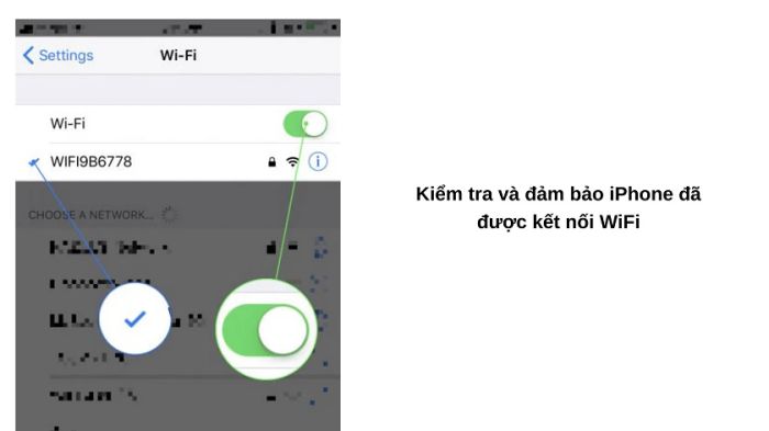 Đảm bảo iPhone kết nối WiFi ổn định