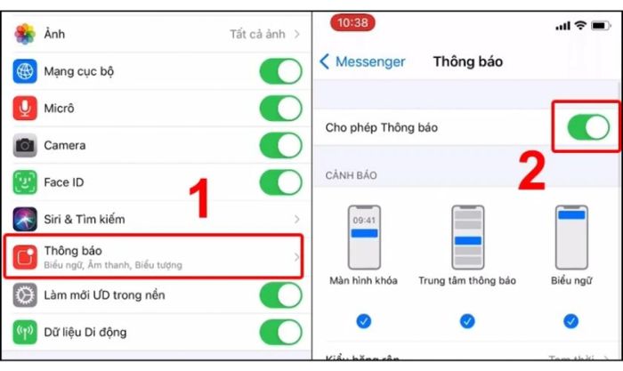 Kích hoạt thông báo