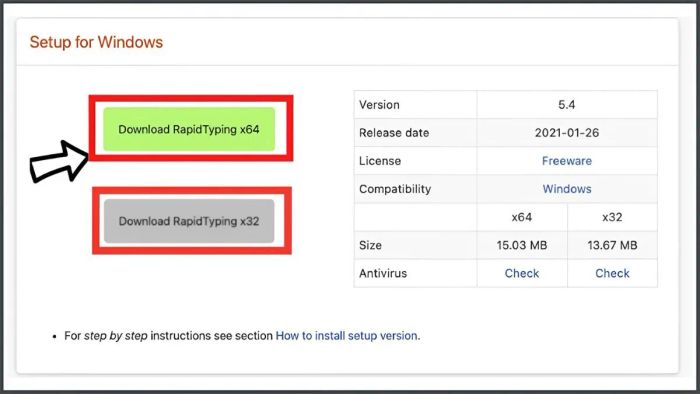Bước 1: Tải và cài đặt phần mềm Rapid Typing
