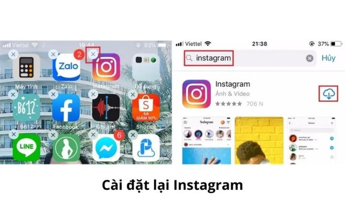 Cài đặt lại ứng dụng Instagram