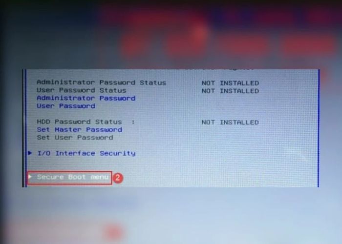 Tắt tính năng Secure Boot Control