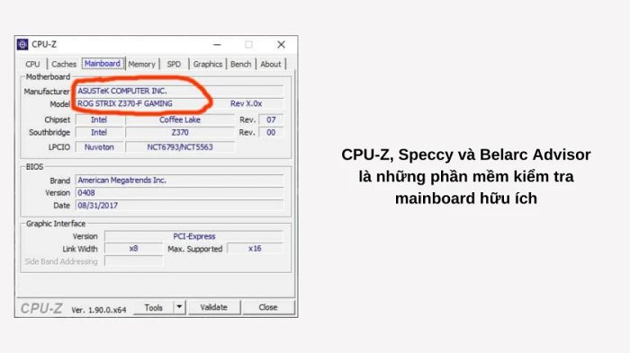 Cách kiểm tra Mainboard máy tính qua CPU-Z