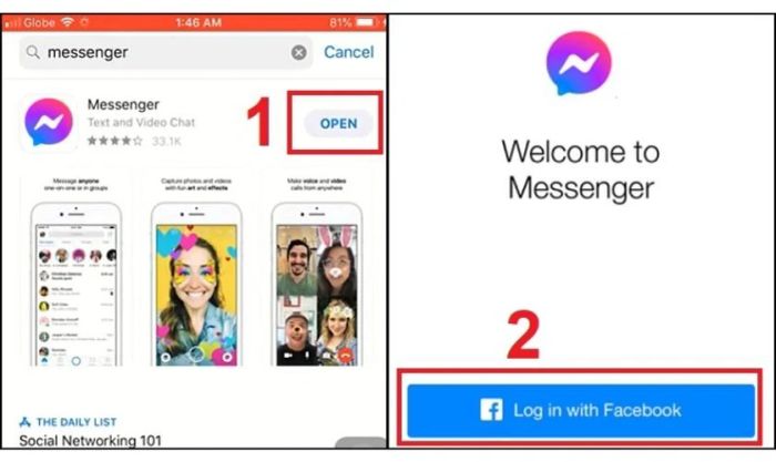 Sửa lỗi không thể truy cập Messenger