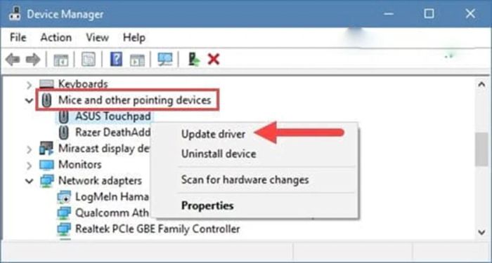 Cập nhật phần mềm Touchpad trên máy tính của bạn là một trong những cách giúp khắc phục lỗi liên quan đến chuột cảm ứng.