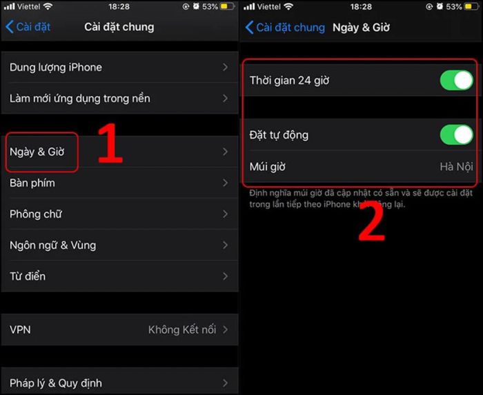 Kiểm tra lại cài đặt ngày và giờ