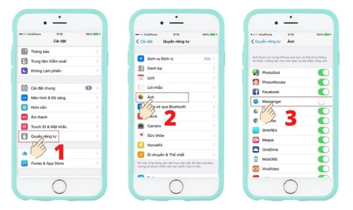 Messenger không gửi được ảnh