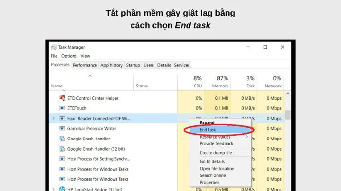 Tắt các ứng dụng chạy ngầm