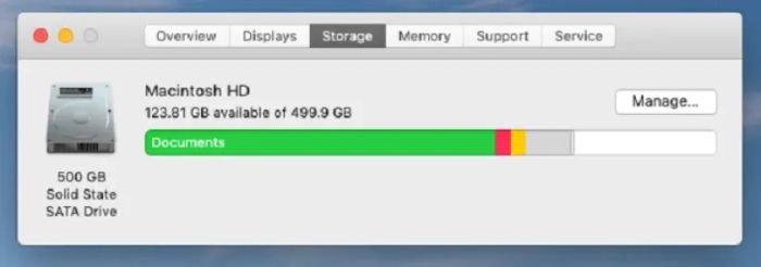 Giải phóng dung lượng để khắc phục tình trạng Macbook bị treo