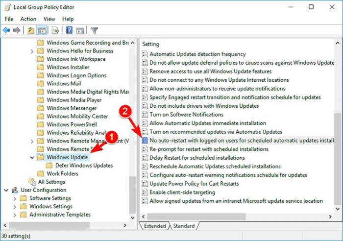 Thay đổi cài đặt Group Policy