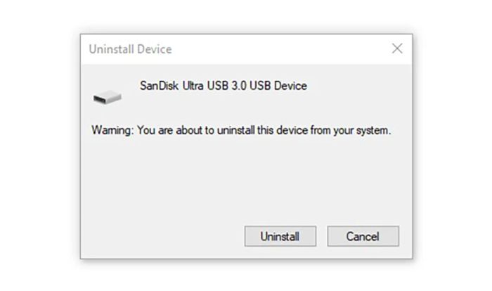 lỗi usb device not recognized