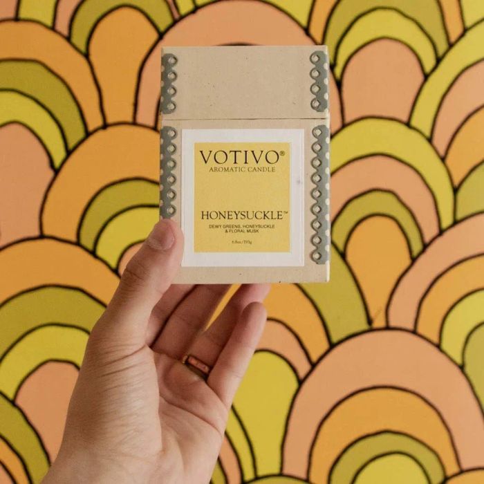 a Votivo honeysuckle candle