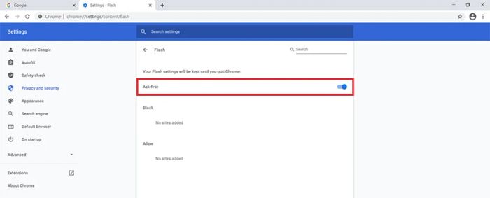 Kiểm tra xem Flash Player đã được kích hoạt trên Google Chrome chưa