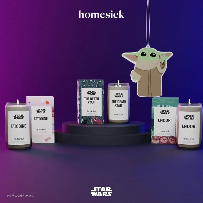 three different Star Wars Homesick candles