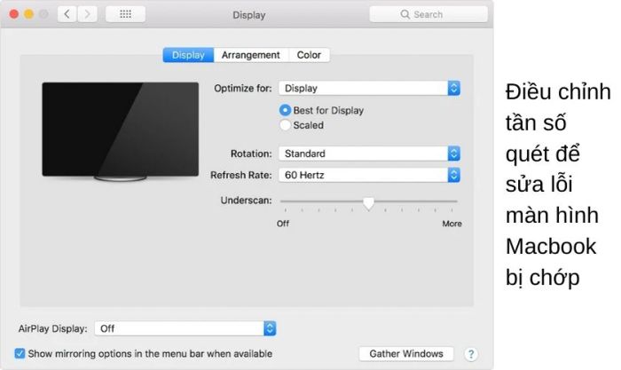 Lỗi màn hình Macbook bị chớp liên tục