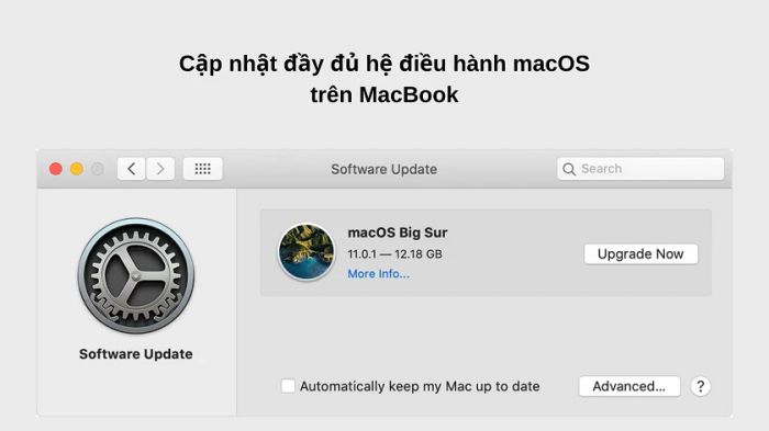Cập nhật driver và hệ điều hành macOS khi MacBook không nhận USB boot