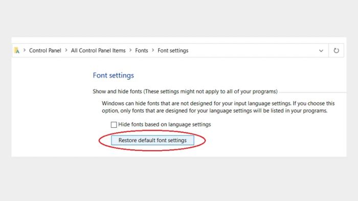 Cách sửa chữa máy tính bị lỗi font chữ Win 10
