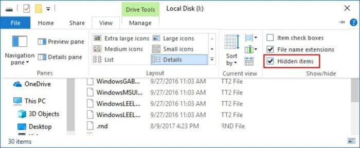 USB không hiển thị file