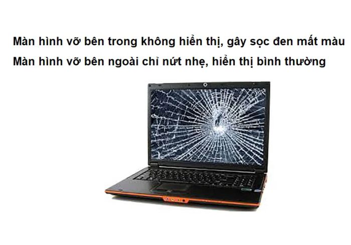 Màn hình laptop bị vỡ bên trong hay bên ngoài thì nguy hiểm hơn?