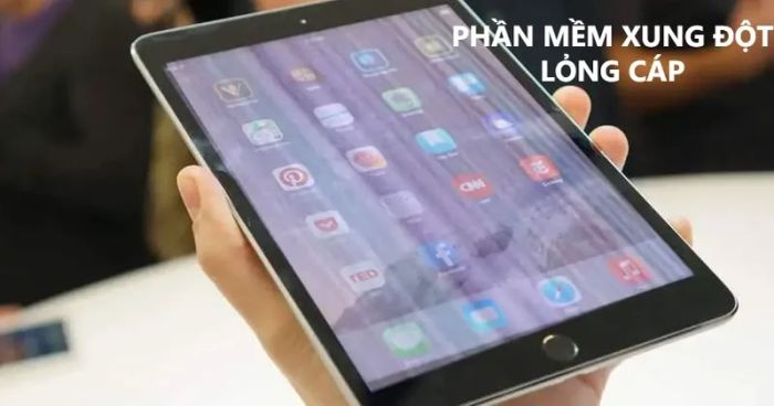 màn hình iPad bị sọc đen, trắng, xanh, sọc ngang mờ, giật, chập chờn