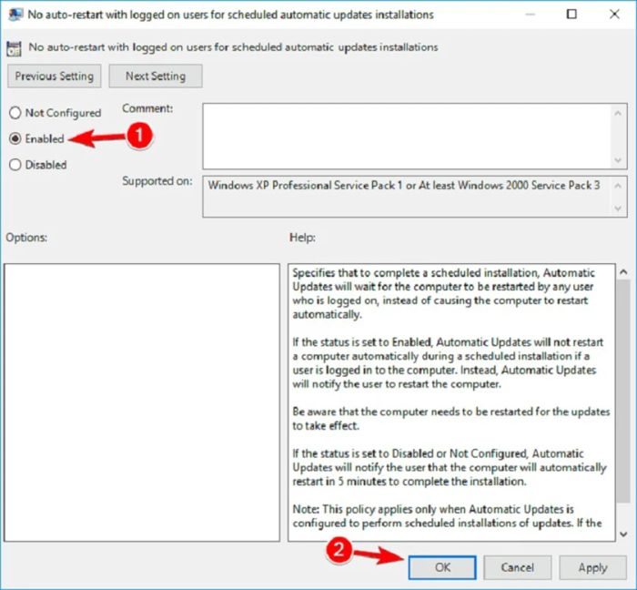 Thay đổi cài đặt Group Policy