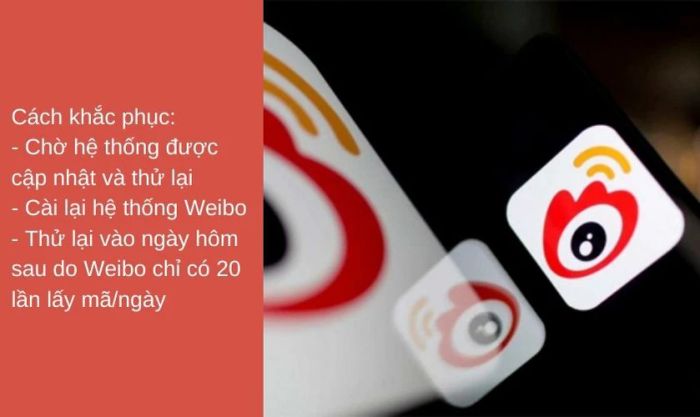 Cách khắc phục lỗi Weibo không nhận mã xác nhận