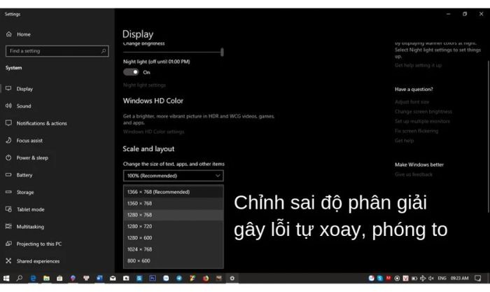 Lỗi màn hình bị xoay ngang, dọc, ngược, hay phóng to trên laptop xuất phát từ nguyên nhân nào?