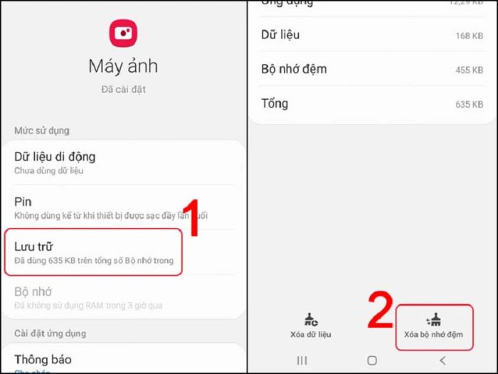 Xóa toàn bộ dữ liệu máy ảnh