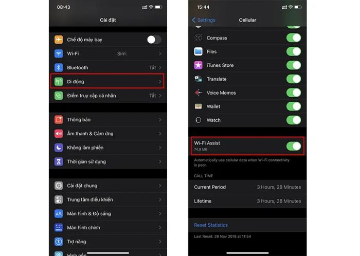 Bật – tắt trợ lý wifi